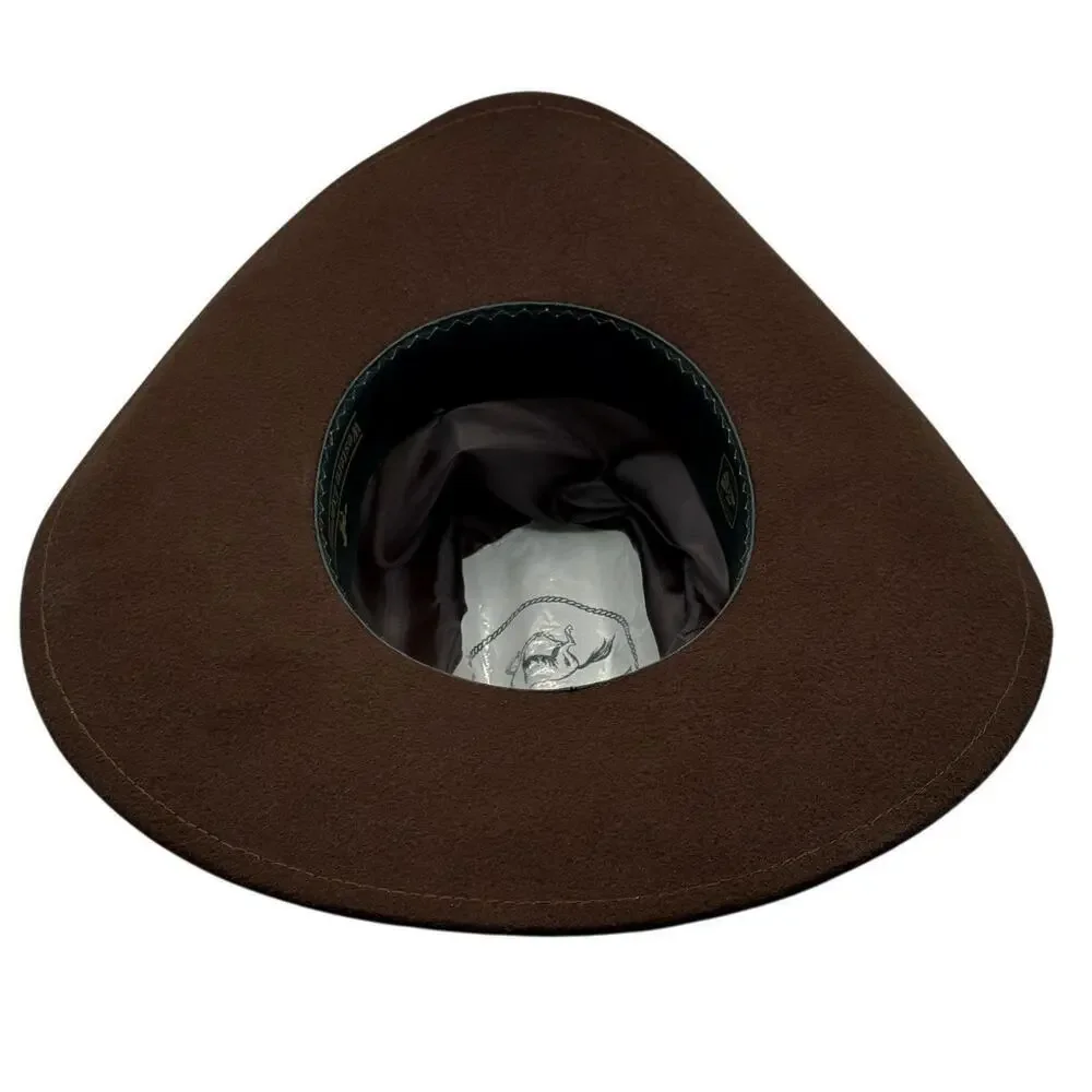 Western Express Inc Men's Brown Felt Western Style Size 6 3/4 Cowboy Hat Mexico